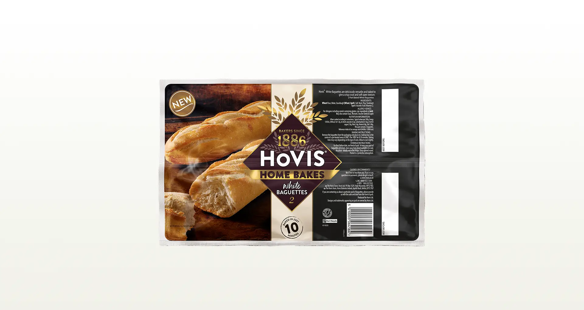 Hovis Home Bakes White Baguettes
